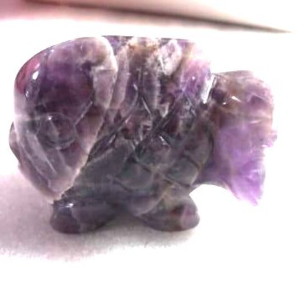 Chevron Amethyst Fish Carving